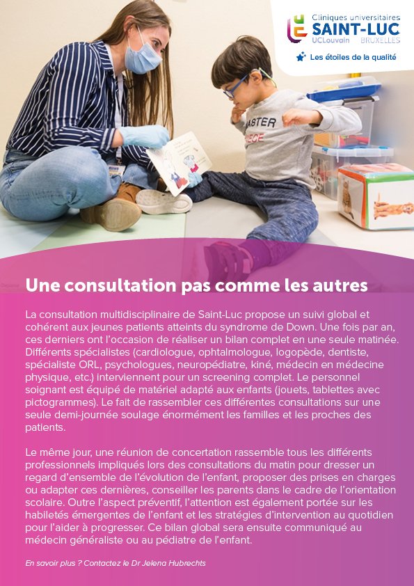 Poster sur la consultation de trisomie 21