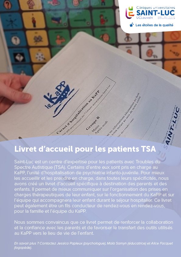 Livret d’accueil pour les patients TSA