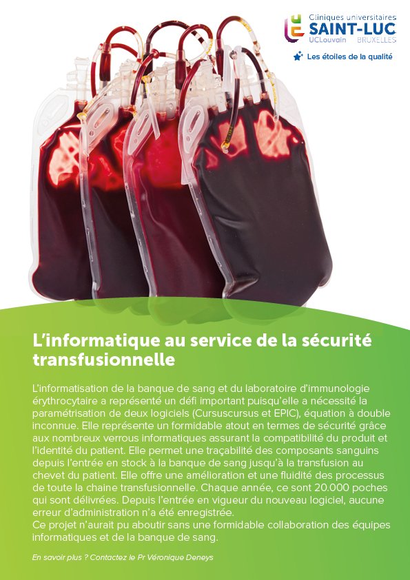 L’informatique au service de la sécurité transfusionnelle